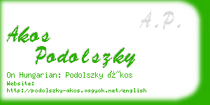 akos podolszky business card